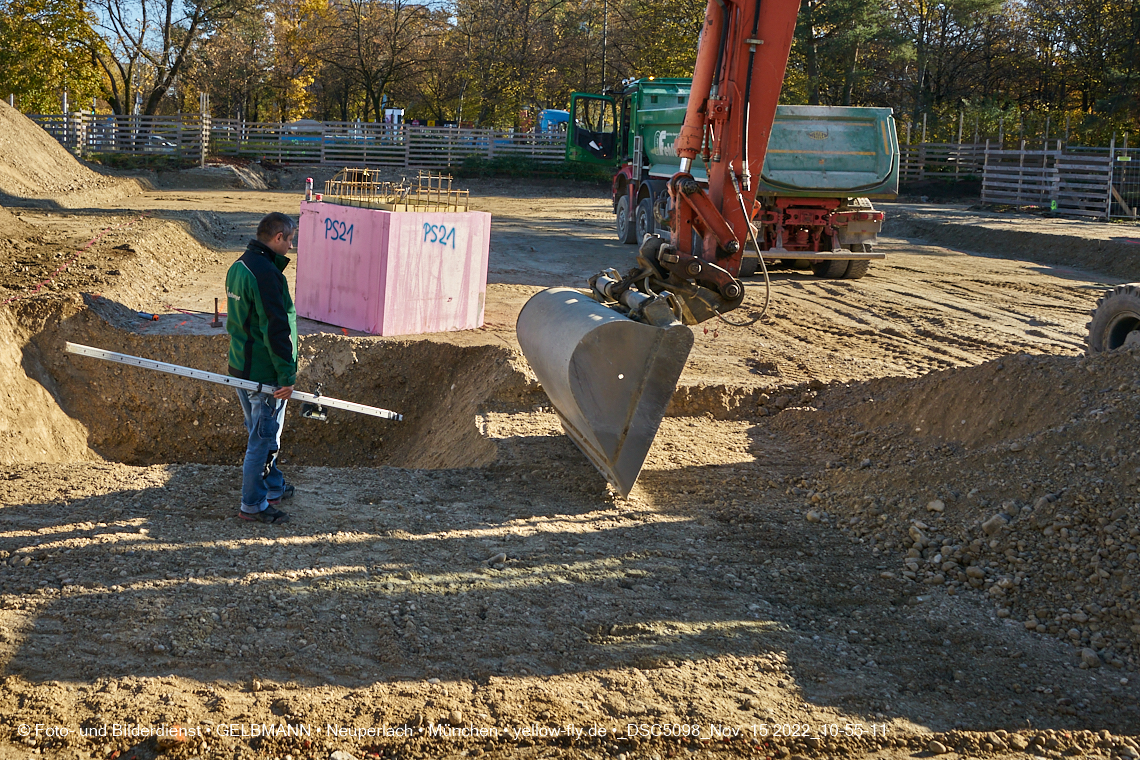 15.11.2022 - Baustelle an der Quiddestraße Haus für Kinder in Neuperlach